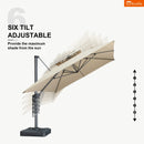 PURPLE LEAF SUNBRELLA Cantilever Umbrella Grey Aluminum Patio Umbrella