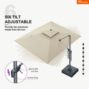 PURPLE LEAF SUNBRELLA Cantilever Umbrella Grey Aluminum Patio Umbrella