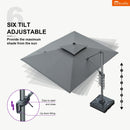PURPLE LEAF SUNBRELLA Cantilever Umbrella Grey Aluminum Patio Umbrella