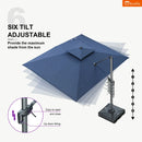 PURPLE LEAF SUNBRELLA Cantilever Umbrella Grey Aluminum Patio Umbrella