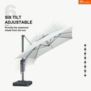 PURPLE LEAF SUNBRELLA Cantilever Umbrella Grey Aluminum Patio Umbrella