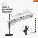 PURPLE LEAF SUNBRELLA Cantilever Umbrella Grey Aluminum Patio Umbrella