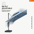 PURPLE LEAF SUNBRELLA Cantilever Umbrella Grey Aluminum Patio Umbrella