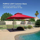 PURPLE LEAF Large Rectangular Porch Umbrella Outside Cantilever Patio Yard Umbrella