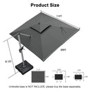 PURPLE LEAF Large Rectangular Porch Umbrella Outside Cantilever Patio Yard Umbrella