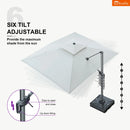 PURPLE LEAF SUNBRELLA Cantilever Umbrella Grey Aluminum Patio Umbrella