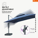 PURPLE LEAF SUNBRELLA Cantilever Umbrella Grey Aluminum Patio Umbrella