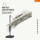 PURPLE LEAF SUNBRELLA Cantilever Umbrella Grey Aluminum Patio Umbrella