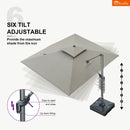 PURPLE LEAF SUNBRELLA Cantilever Umbrella Grey Aluminum Patio Umbrella