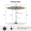 PURPLE LEAF Semi-Auto Outdoor Market Table Umbrella with Heavy-Duty Fabric