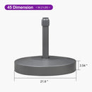 Market Umbrella Base Dimensions, 21.6" diameter with 3.54" height, sturdy patio umbrella base.