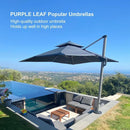 Clearance - PURPLE LEAF OPEN BOX Large Square Patio Cantilever Umbrella for Garden Pool Porch