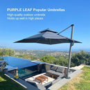 PURPLE LEAF Best Square Cantilever Pool Umbrella Outdoor Patio Sun Porch Umbrella