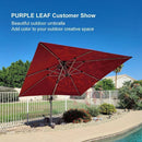PURPLE LEAF Best Square Cantilever Pool Umbrella Outdoor Patio Sun Porch Umbrella