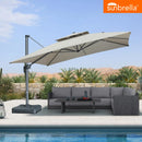 PURPLE LEAF SUNBRELLA Cantilever Umbrella Grey Aluminum Patio Umbrella