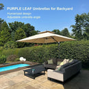 Clearance - PURPLE LEAF OPEN BOX Large Square Patio Cantilever Umbrella for Garden Pool Porch