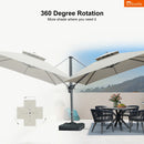 PURPLE LEAF SUNBRELLA Cantilever Umbrella Grey Aluminum Patio Umbrella