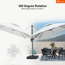 PURPLE LEAF SUNBRELLA Cantilever Umbrella Grey Aluminum Patio Umbrella