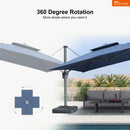 PURPLE LEAF SUNBRELLA Cantilever Umbrella Grey Aluminum Patio Umbrella