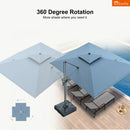 PURPLE LEAF SUNBRELLA Cantilever Umbrella Grey Aluminum Patio Umbrella