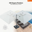 PURPLE LEAF SUNBRELLA Cantilever Umbrella Grey Aluminum Patio Umbrella