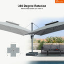 PURPLE LEAF SUNBRELLA Cantilever Umbrella Grey Aluminum Patio Umbrella