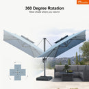 PURPLE LEAF SUNBRELLA Cantilever Umbrella Grey Aluminum Patio Umbrella