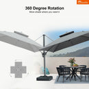 PURPLE LEAF SUNBRELLA Cantilever Umbrella Grey Aluminum Patio Umbrella