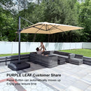 PURPLE LEAF Cantilever Telescopic Umbrella for Swimming Pool, Patio, Porch, Garden