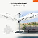 PURPLE LEAF SUNBRELLA Cantilever Umbrella Grey Aluminum Patio Umbrella