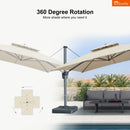 PURPLE LEAF SUNBRELLA Cantilever Umbrella Grey Aluminum Patio Umbrella