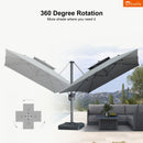 PURPLE LEAF SUNBRELLA Cantilever Umbrella Grey Aluminum Patio Umbrella