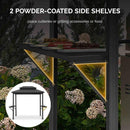 PURPLE LEAF Hardtop Grill Gazebo for Patio Grey Permanent Metal Roof Outside Sun Shade Outdoor BBQ Canopy with String Lights