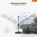 PURPLE LEAF SUNBRELLA Cantilever Umbrella Grey Aluminum Patio Umbrella