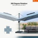 PURPLE LEAF SUNBRELLA Cantilever Umbrella Grey Aluminum Patio Umbrella