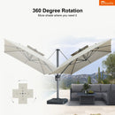 PURPLE LEAF SUNBRELLA Cantilever Umbrella Grey Aluminum Patio Umbrella