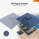 PURPLE LEAF SUNBRELLA Cantilever Umbrella Grey Aluminum Patio Umbrella