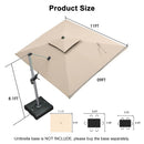 PURPLE LEAF Large Rectangular Porch Umbrella Outside Cantilever Patio Yard Umbrella