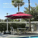 Clearance - PURPLE LEAF OPEN BOX Large Square Patio Cantilever Umbrella for Garden Pool Porch