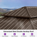 PURPLE LEAF Outdoor Metal Carport Gazebo Bronze Steel Roof Aluminum Frame Shelter for Parking