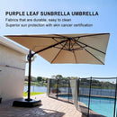 PURPLE LEAF SUNBRELLA Cantilever Umbrella Deluxe Wood Pattern Patio Umbrella