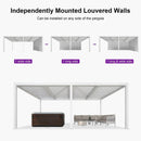PURPLE LEAF Louvered Pergola Accessory Aluminum Louver Grille for Optimal Privacy, Sunlight Control Side Fixed Shutter Wall, Pergola Not Included