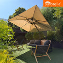 PURPLE LEAF SUNBRELLA Cantilever Umbrella Grey Aluminum Patio Umbrella