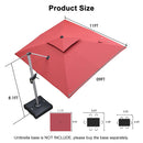 PURPLE LEAF Large Rectangular Porch Umbrella Outside Cantilever Patio Yard Umbrella