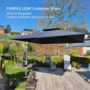 PURPLE LEAF Best Square Cantilever Pool Umbrella Outdoor Patio Sun Porch Umbrella