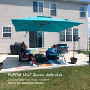 PURPLE LEAF Best Square Cantilever Pool Umbrella Outdoor Patio Sun Porch Umbrella