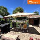 PURPLE LEAF SUNBRELLA Cantilever Umbrella Grey Aluminum Patio Umbrella