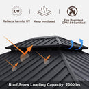 PURPLE LEAF Patio Gazebo with Aluminum Frame Grey Dining Sets-Bundle Set