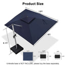 PURPLE LEAF Large Rectangular Porch Umbrella Outside Cantilever Patio Yard Umbrella