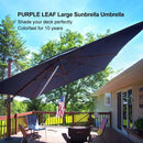 PURPLE LEAF SUNBRELLA Cantilever Umbrella Deluxe Wood Pattern Patio Umbrella